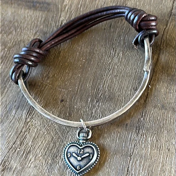 James Avery Retired Silver Timeless Heart Clock Charm